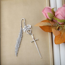 MAOFAED Fantasy Dragon Bookmark for Book Lover Reader Sword Bookmark Dragon Lover Gift Book Dragon Gift (Dragon swordCA)