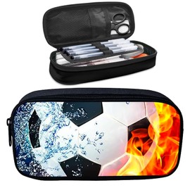 GDQQOYWQT Football-Themed Pencil Case for Boys and Girls, Large Capacity Pencil Bag for School, Office, or Makeup Storage, Durable and Stylish Organizer for Students