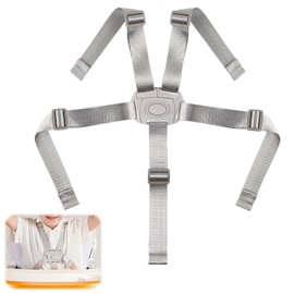 1PCS High Chair Harness, Adjustable Baby Seat Belt 5 Point Harnesses Straps Chairs Seat Straps Anti Escape Security Strap for Kids Stroller Pram Buggy