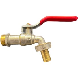 Hortafix Garden Lever Bib Tap Red Handle Quarter Turn 1/2"