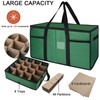 Christmas Ornament Storage Box with Dividers, Holds 128 Balls, Green