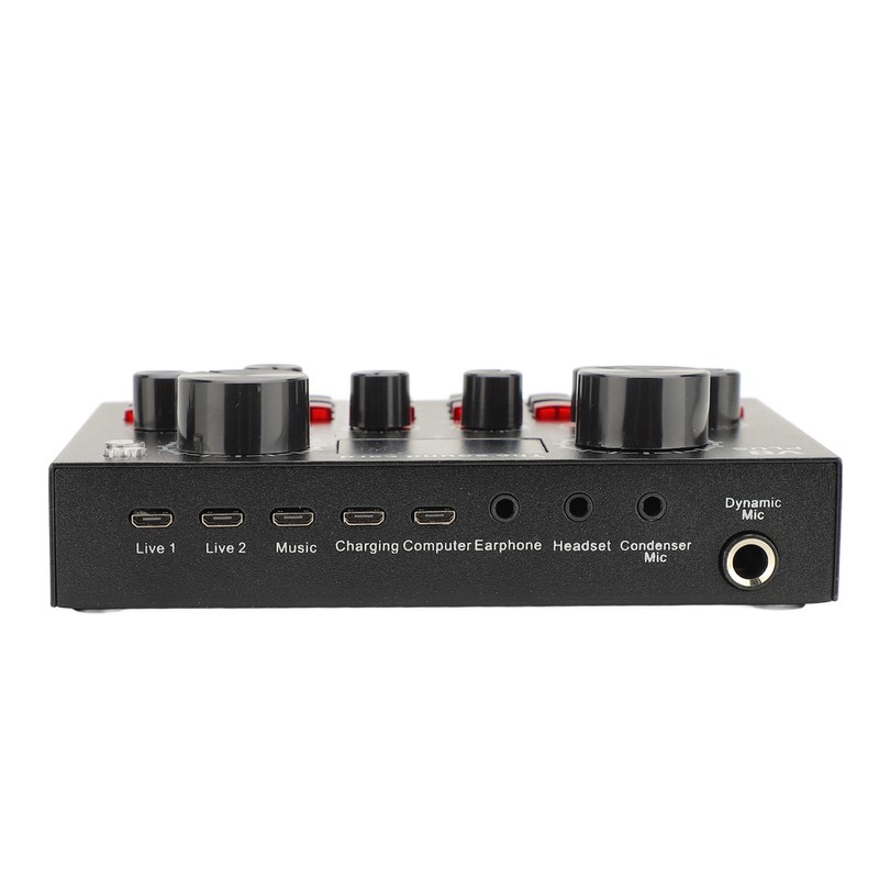 Live Sound Card with Built in Microphone Clear Recording Portable