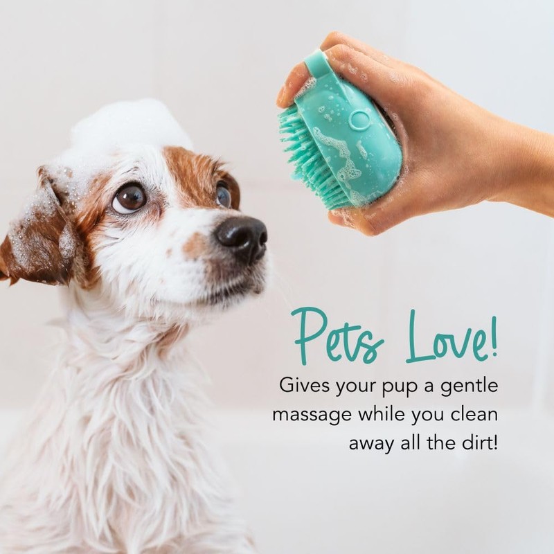 NewTrendOnline Brush Shampoo Dispenser Cat Dog Bath Massage Brush 2