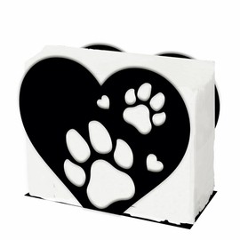 SUPERDANT Love and Dog Napkin Holder for Tables Paw Print Serviette Organizer Cocktail Paper Towel Dispenser Animal Tabletop Tissue Stand for Kitchen Restaurants Table Decor