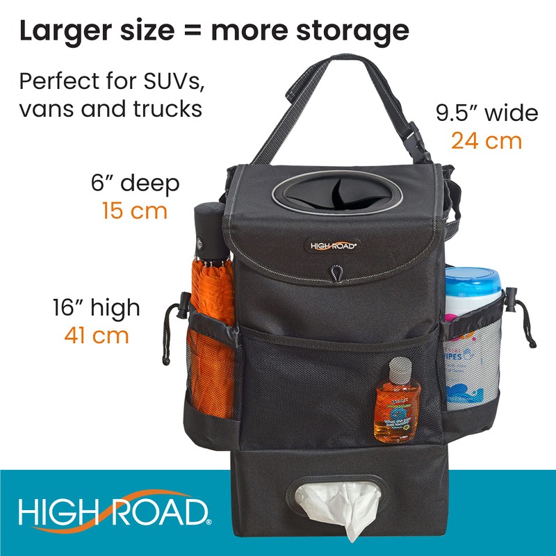 High Road StashAway Large Car Trash Can for Back Seat