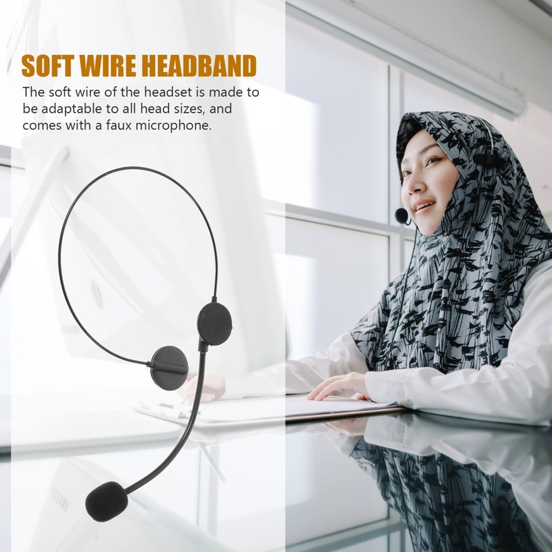 OATIPHO 2pcs Fake Headphone Props Headset Microphone Singer Cosplay Props