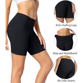 wirarpa Radlerhose Damen Kurz Baumwolle Boxershorts Unter Kleid Rock Unterhosen mit Bein Anti Scheuern Kurz Leggings 4er Pack Schwarz Größe S
