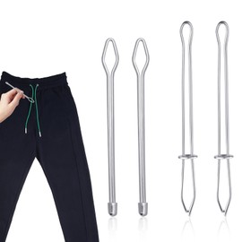 4pcs Rope Threader, 2 Designs Bodkin Drawstring Threader Tool Set Metal Draw String Threader Tool Waist Band Insert Threader DIY Rope Threader Clip Sewing Accessories for Hoodies Shorts Sweatpants