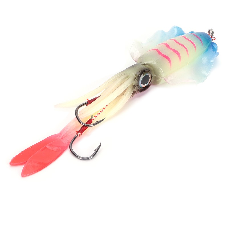 Fishing Squid Lure Octopus UV Luminous Squid Jigs with Hook