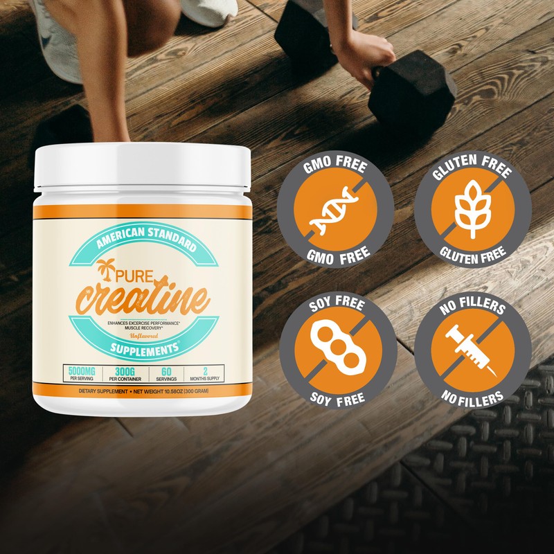 American Standard Supplements Pure Creatine Monohydrate Micronized Powder - Micronized