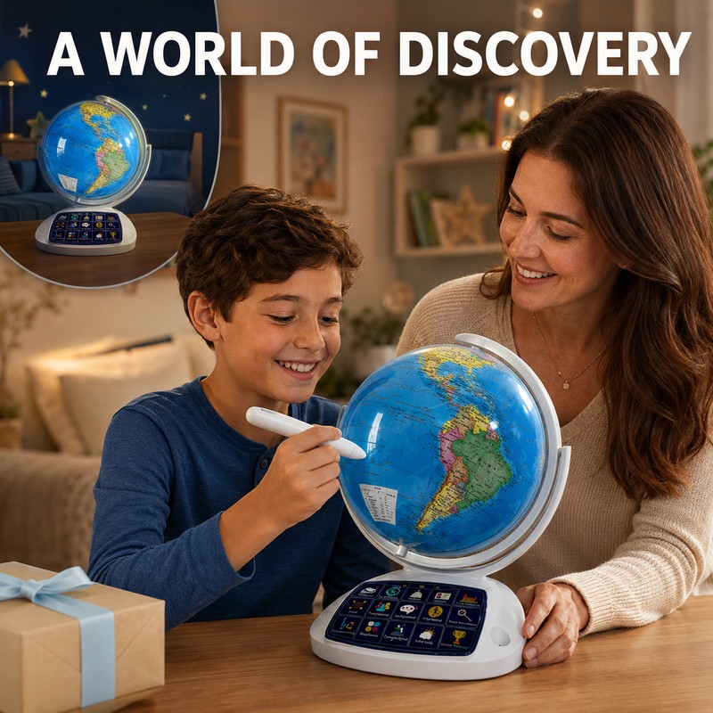 11-Inch Interactive Talking Globe for Kids - AR Geography Learning