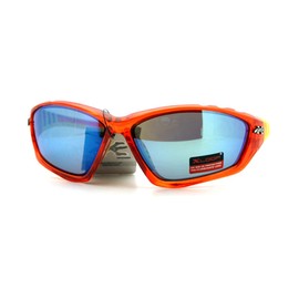 Xloop Sports Sunglasses Oval Wrap Around Unisex Frame Rubber Nose Orange
