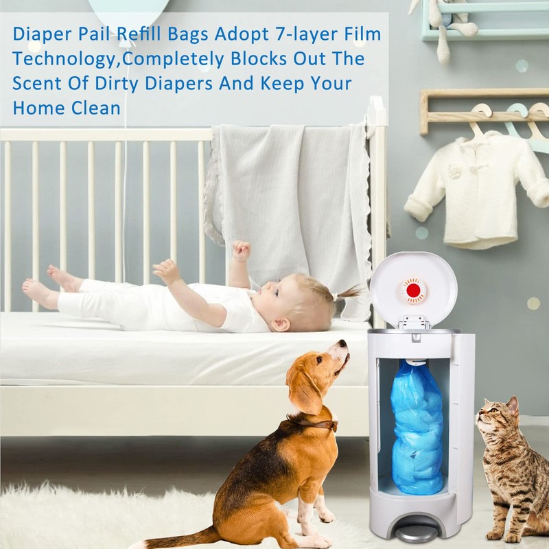 Diaper Pail Refill Bags 34 Bags 1088 Counts Compatible with
