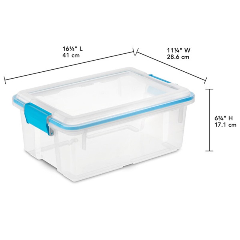 Sterilite 12 Qt Gasket Box, Stackable Storage Bin with Latching