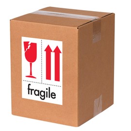 Aviditi Tape Logic 4" x 6","Fragile" Red/White/Black Warning Sticker, for Shipping, Handling, Packing, and Moving (1 Roll of 500 Labels)