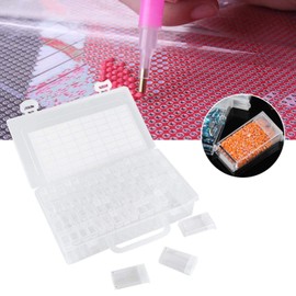64 ranuras Kit de herramientas de pintura de diamantes de plástico Accesorios de bordado de diamantes Cajas de pintura de diamantes Contenedor de almacenamiento de cuentas para el hogar con pegatinas