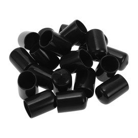 Partuto 20pcs Cylindrical Shape Wheel Lug Nut Bolt Rims Tire Nut Screws Dust Cap Cover Nut Protection PVC Black 17mm