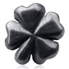 GUJOXILA Lucky Charm Gift Clover Silver Obsidian Healing Crystals Gemstones