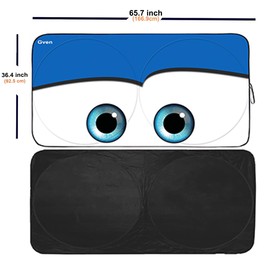 Gven Windshield Sun Shade 2025 Windshield Cover Sun Shade Automotive Interior Sun Protection Front Windshield Car Eyes Sun Visor Protector Blocks UV Rays Keep Your Vehicle Cool (Blue, XL)