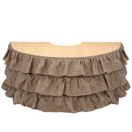 Windkream 14 ft x 30 Inch 3 Tier Rustic Ruffled Burlap Table Skirt for Rectangle or Round Tables Vintage Layered Burlap Tablecloth for School Classroom Party Decoration