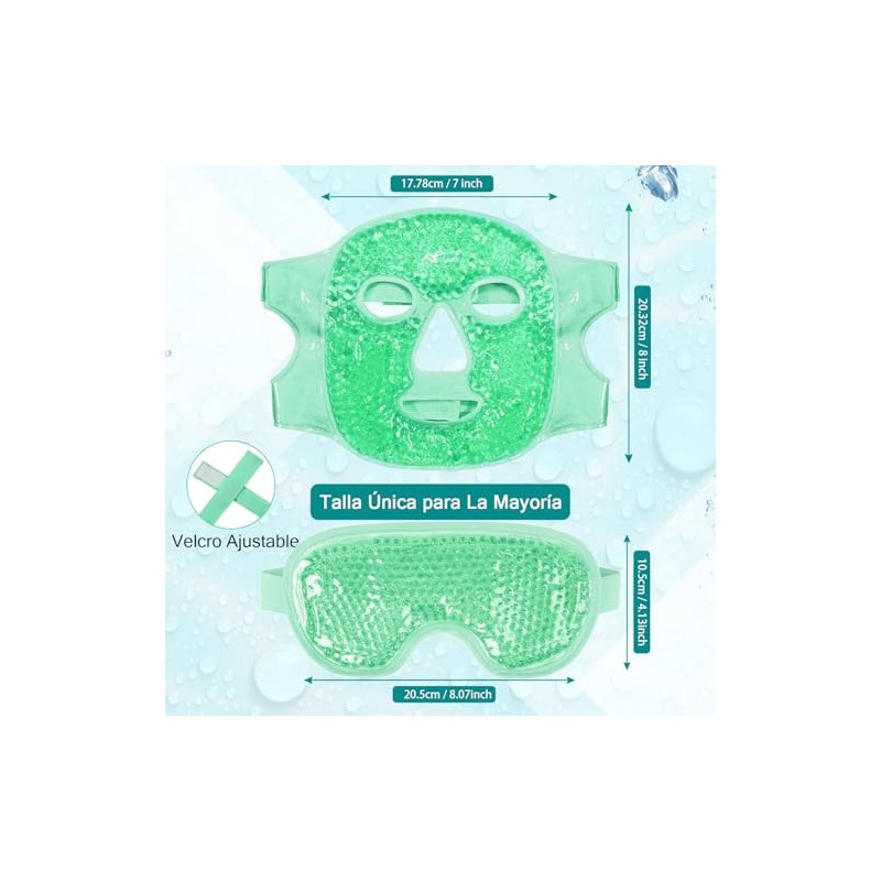 2 Piezas Máscara de Hielo para Ojos y Cara, Mascarilla