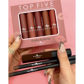 ITALIA DELUXE TOP FIVE MOUSSE MATTE LIPSTICK CHOLA BROWNS 5 pc. Lipsticks Set