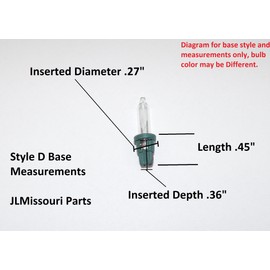 20x Mini 2.5 Volt .435 Watt Blue Christmas Glass Incandescent Mini Light Bulbs Replacement Tree Lights Bulbs with Green Base by JL Missouri Parts Style D Base