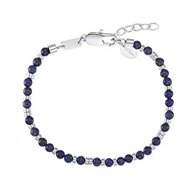 s.Oliver 2031483 Men's Bracelet Stainless Steel with Lapis 20 + 3 cm Blue Comes in Jewellery Gift Box, Stainless Steel, Lapis Lazuli