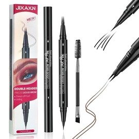 4-in-1 Eyebrow Pencil, Waterproof Microblading Eyebrow Pencil, 2-pronged precision eyebrow pencil, easy to create a natural eyebrow shape, non-drying, lasts all day long:_04# Black Brown