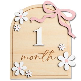 Baby Monthly Milestone Sign,1-12 Monthly Baby Milestone, Month Milestone Baby Girl, Baby Months Milestone, Newborn Photography Props Double-Sided (B14)