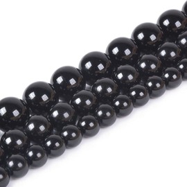Natural A Black Tourmaline 8mm Gemstone Round Loose Beads Strand for DIY Bracelet Necklace Jewelry Making Bead
