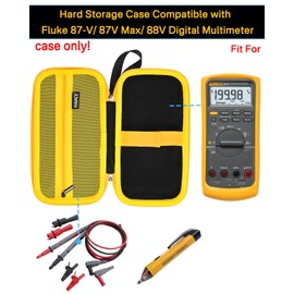 RAIACE Hard Travel Storage Case Compatible with Fluke 87-V/ 87V Max Digital Multimeter, Protective Carrying Bag with mesh Pocket for Accessories. (case only) - Orange