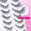 Veleasha Cat Eye Lashes Wispy False Eyelashes with Clear Band