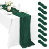 8 Pack Emerald Green Cheesecloth Table Runner 10Ft Boho Gauze