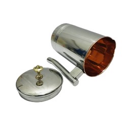 Platinum and Copper Jug with lid 51 Oz Water Jug Pitcher 1.5 Liter Ayurvedic Health Benefits Copper Vessel for Drinking Water Storage 1500 ml