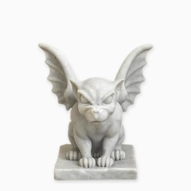 LuckyVin - Linda estatua de piedra pequeña fantasma, adorno de escultura de computadora, decoración de computadora con alas impresas en 3D (mediano)