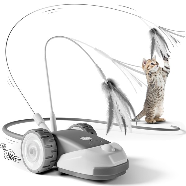 CYROS 3-in-1 Interactive Cat Toy - 2-Speed Automatic Moving Mouse