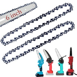 Chainsaw Chain, 6-Inch Mini Chainsaw Chain for Electric Chain Replacement - 37 Drive Links - 18 Blades,2 Pack Durable Low-Kickback Carbon Steel Chain Saw Chains