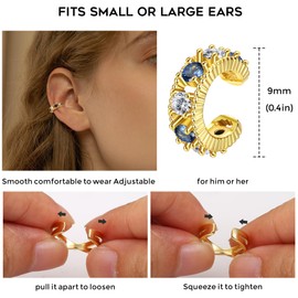 ORAZIO 20/25pcs Ear Cuff Set Women's Ear Cuff Earrings Earcuffs Set Helix Cartilage Ear Cuff Without Ear Hole Wrap Earring Fake Earrings Ear Cuffs Ear Cuff Ear Cuff, Rose Gold Copper Silver, Cubic