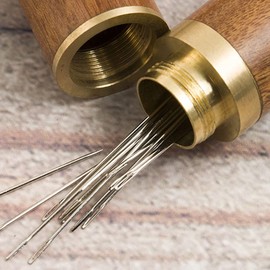 AIMALL Stainless Steel Self-Threading Needles Set, 12/24 Pcs, Darning and Sewing Needles for Leather, Denim, Silk, and More, Easy Threading for Low Vision Users