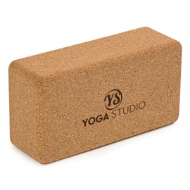 Yoga Studio The Comfortable Cork Yoga Block (22.5cm x 12cm x 7.5cm) Anti-Bacterial Yoga Brick with rounded Edges.