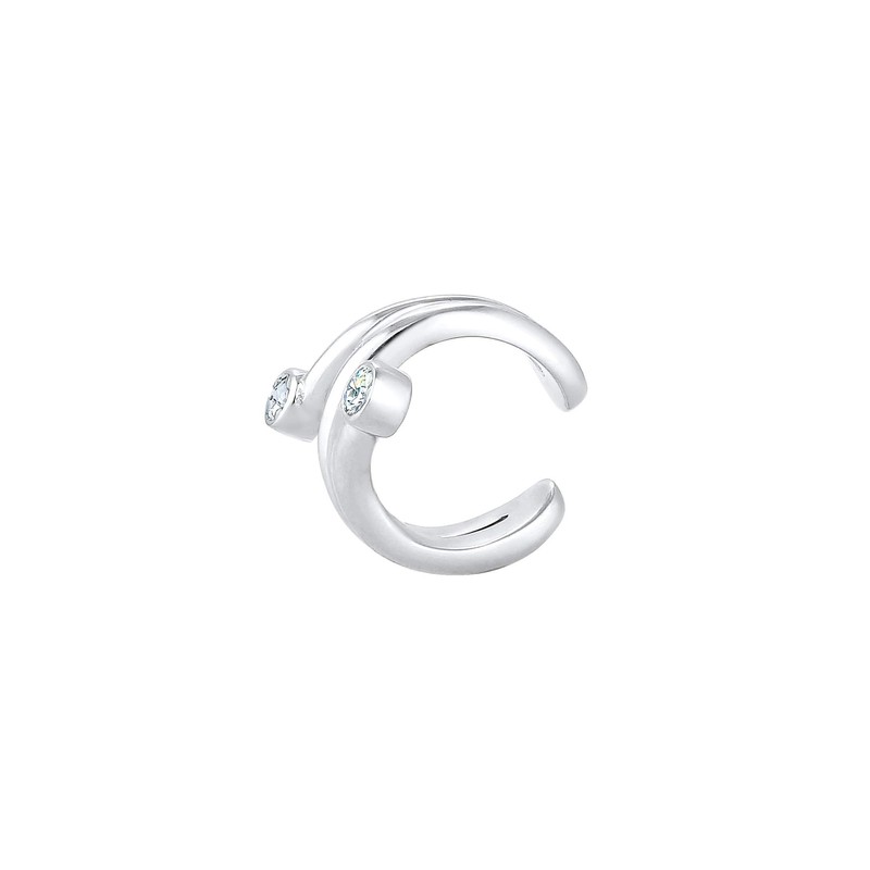 Elli Earrings Ear Cuff Single Crystals 925 Silver, Sterling Silver,
