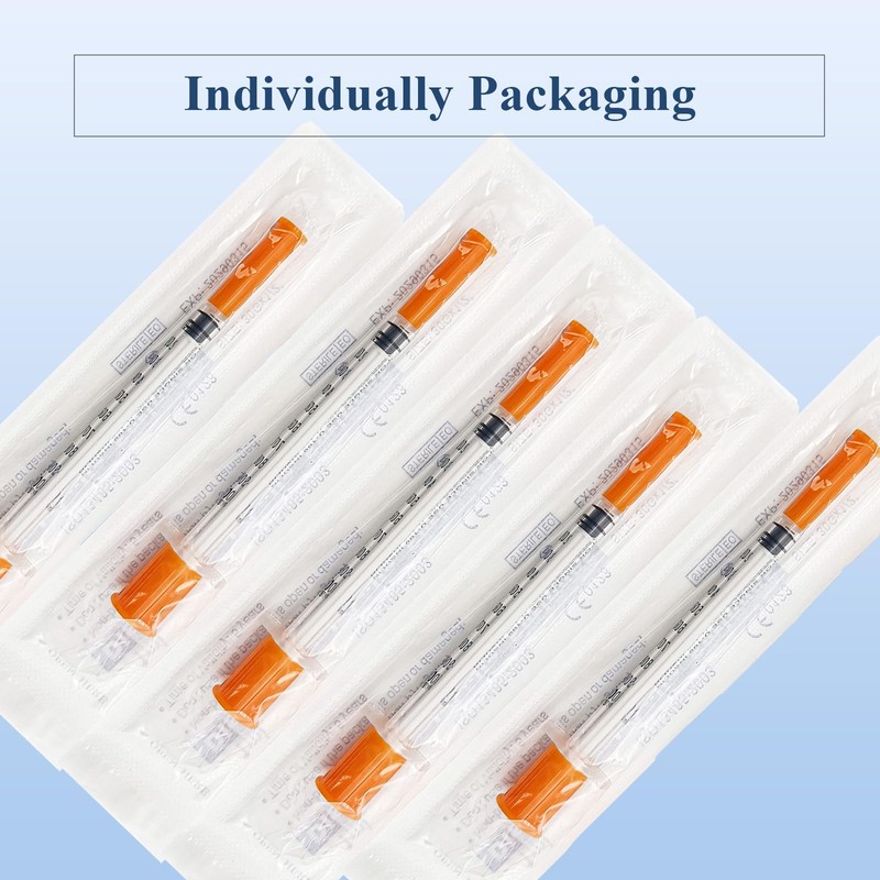 U-100 1ml/cc 31G 1/4 inch (6mm) Needles,Individually Wrapped Pack of