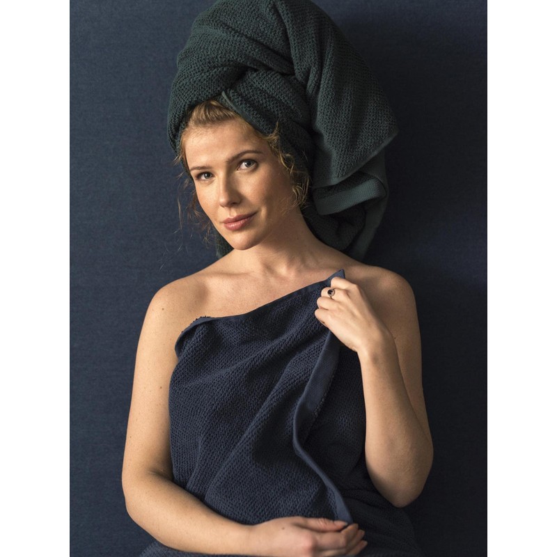 ESSENZA Connect Organic Hand Towel Plain Blue 50 x 100