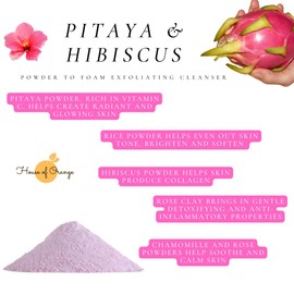 Pitaya & Hibiscus Exfoliating Gentle Cleanser with Natural Botanicals and Fruit Powders, for Bright, Clear and Soft Skin