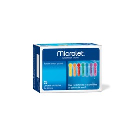 Microlet Lancetas Estériles, color, 25 count, pack of/paquete de