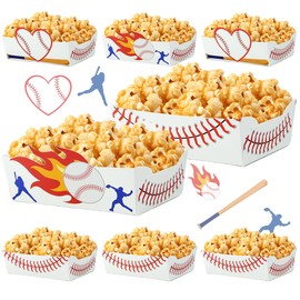 Haxpacal Baseball Theme Party Favors 36 Pcs Sports Plates Baseball Party Nachos Food Boats Disposable for Baseball Player Sports Party Theme Birthday Supplies