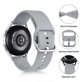 Silicone Bands Compatible with Garmin Venu 2 Plus / Venu Sq / Venu / Vivoactive 3 / Vivoactive 5 Watch Band, 20mm Soft Silicone Sport Replacement Strap for Garmin Vivomove HR, Forerunner 645 / 245