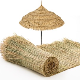 Maasechs 35" x 25' Friendly Natural Roof Straw Hand Woven Straw Roll Upgraded Thatch Roof for DIY Projects Duck Hunting Camo Mesh, Tiki Bar, Palapa Thatch Roofing, Patio Umbrella Covers