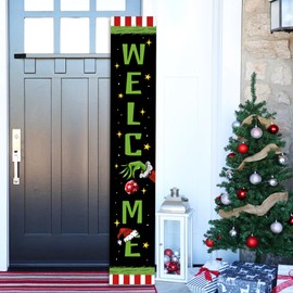 christmas Door Hanger Welcome Door Sign Front for Door Decoration - Standing Hanging Home Front Door Yard Wall Decorations